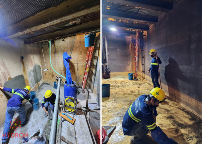 Cleaning and repair of mixed bed and polisher sumps at quezon power plant