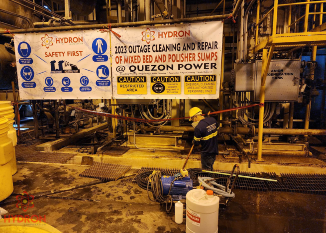 Cleaning and repair of mixed bed and polisher sumps at quezon power plant