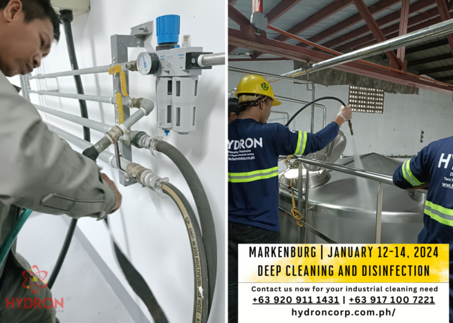 Deep cleaning and Disinfection of stainless steel tank