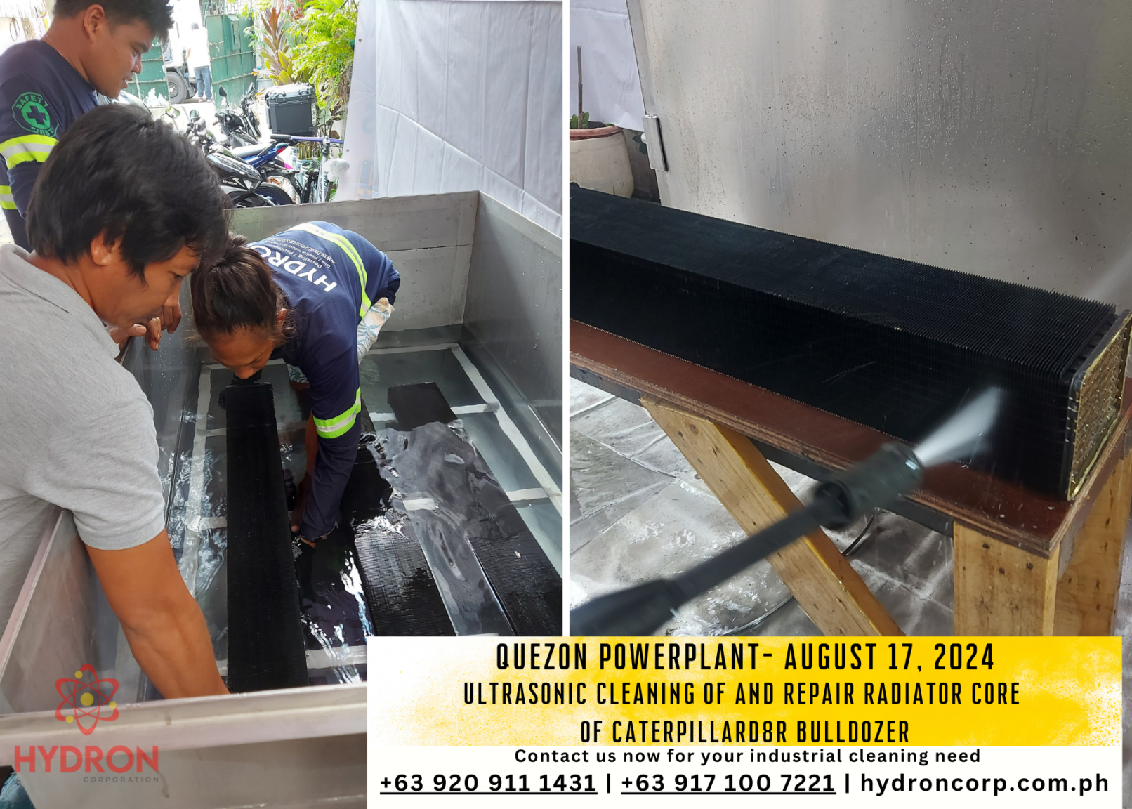 ultrasonic cleaning quezon powerplant - Hydron Corporation