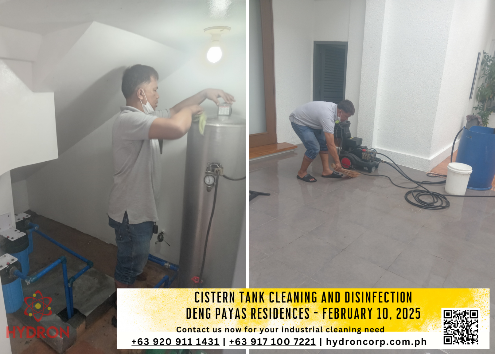 residence cistern tank cleaning and disinfection