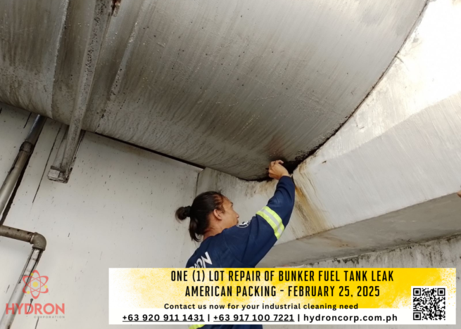repair of bunker fuel tank leak