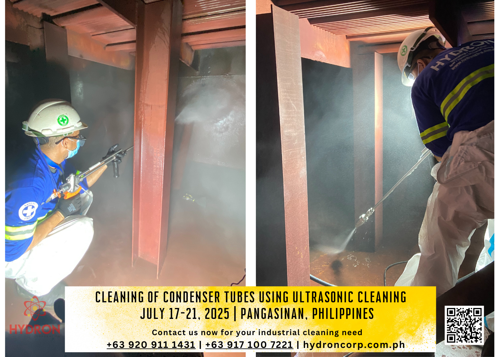 Ultrasonic condenser tube cleaning