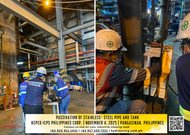 Passivation of stainless steel pipes and tanks in the Philippines