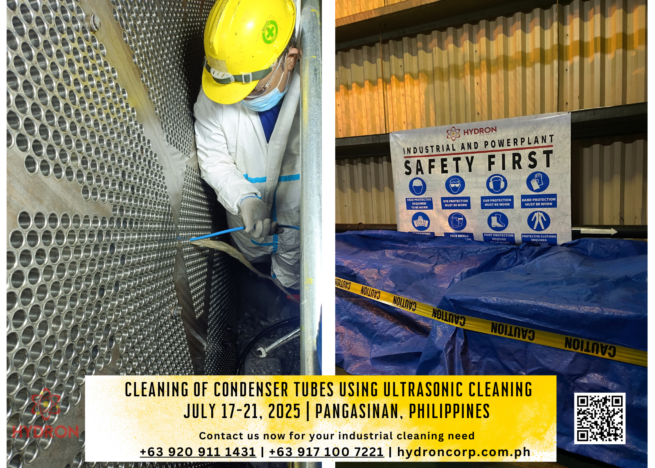 Ultrasonic condenser tube cleaning